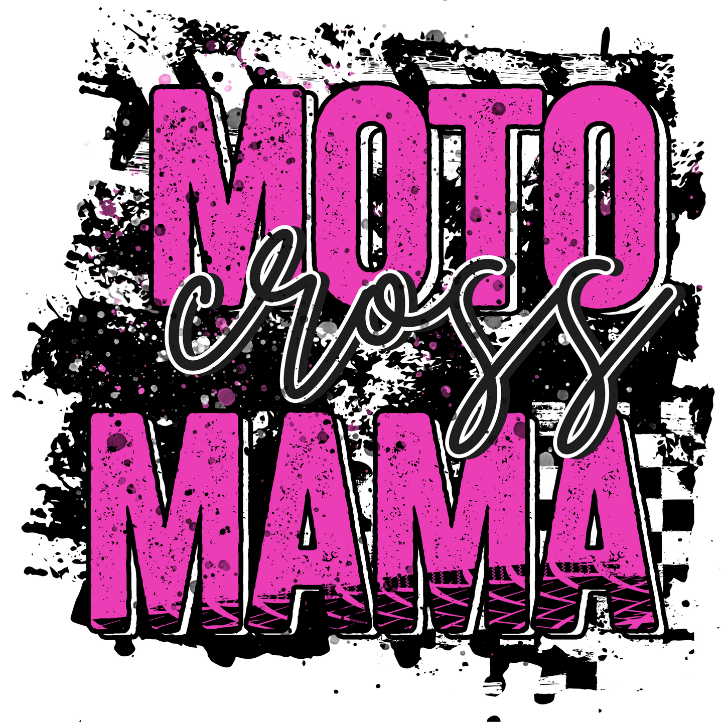 Motto cross mama pink dtf transfer