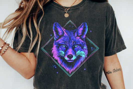 Neon light wolf