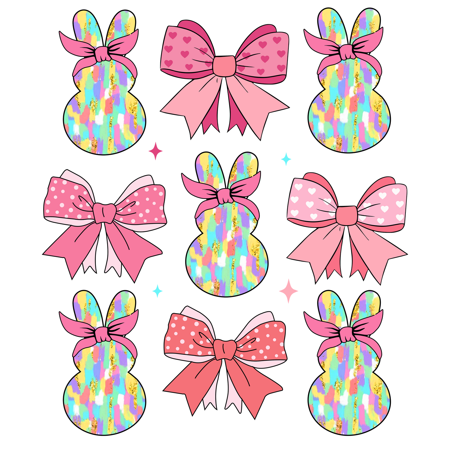 Pink Easter bunny & bow