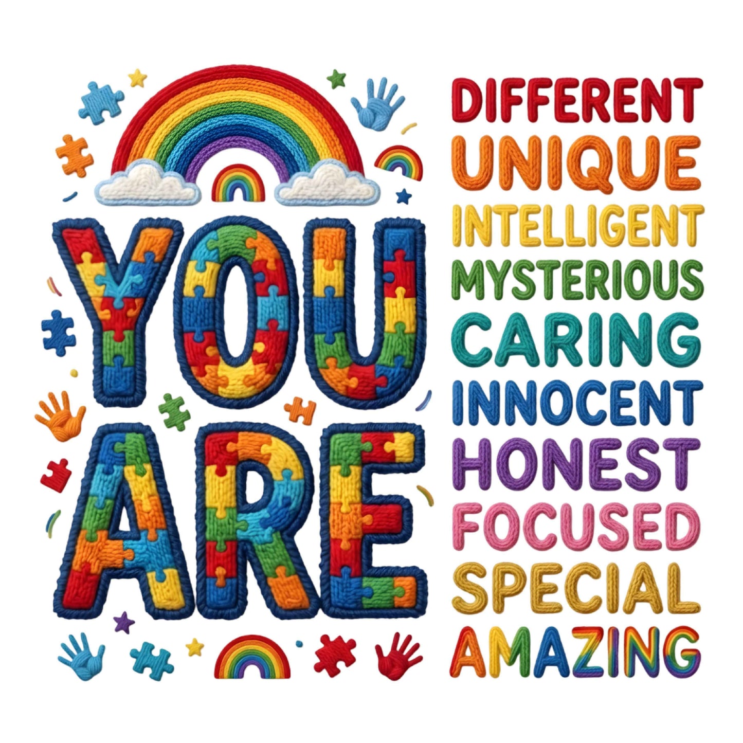 Faux yarn you are  dtf transfer