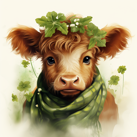 Highland cow clovers dtf transfer