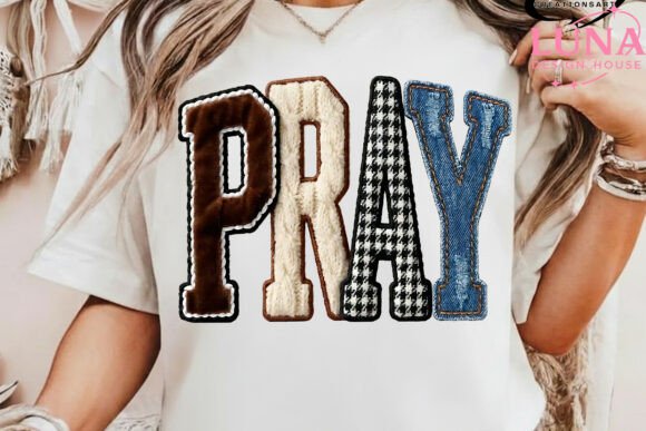 Pray faux patch  dtf transfer