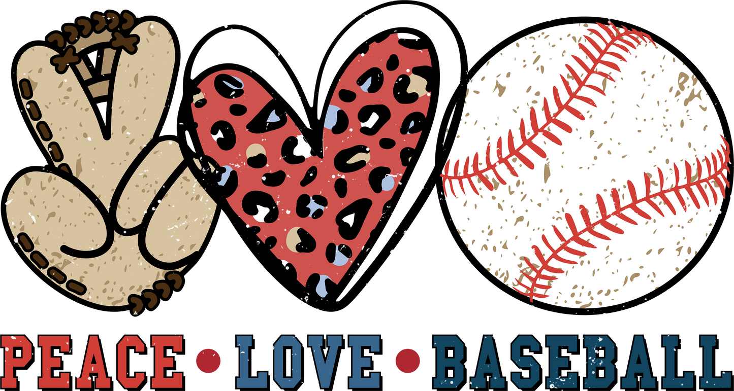 Distressed love baseball dtf transfer