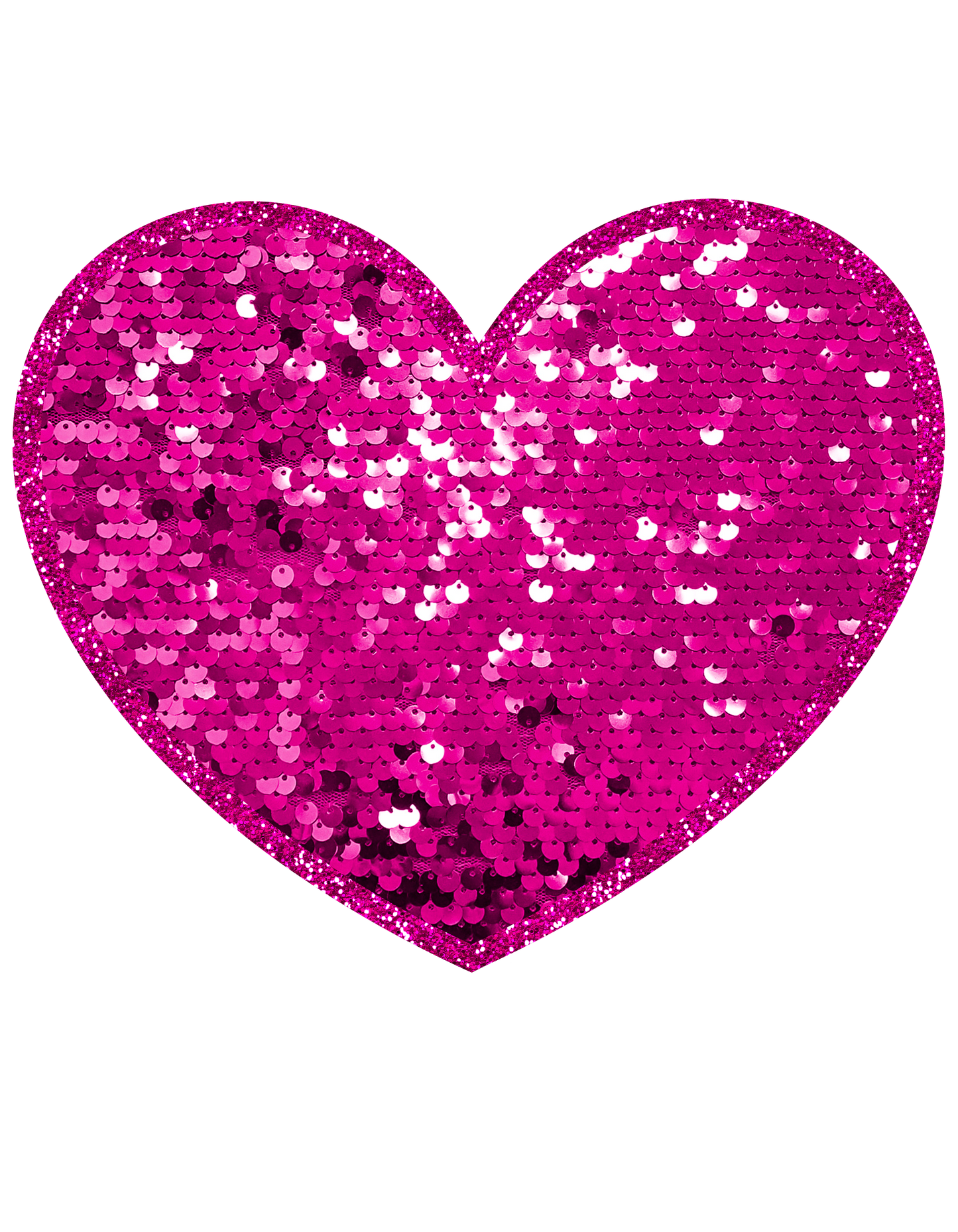 Faux Pink Sequin heart Dtf transfer