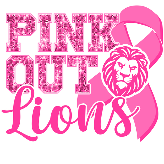 Pink out lions with bow