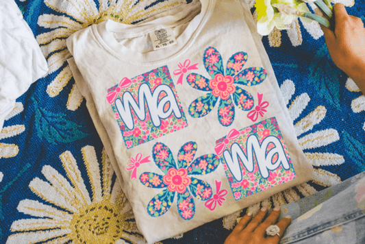 Colorful Preppy Flowers Ma Ma