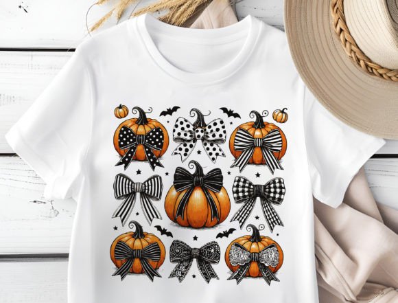 Halloween Coquette bows & pumpkins transfer