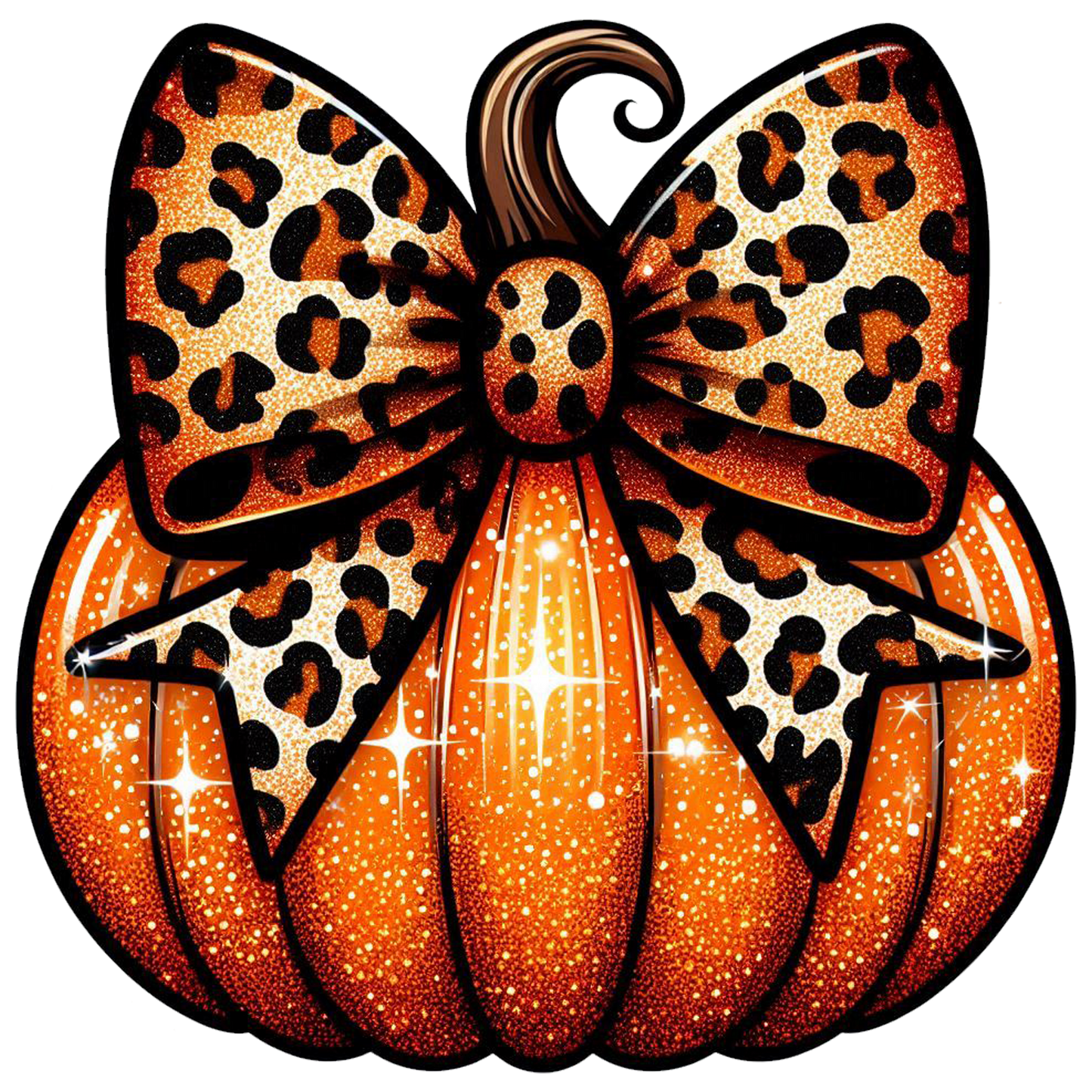 bow & glitter Pumpkin dtf transfer