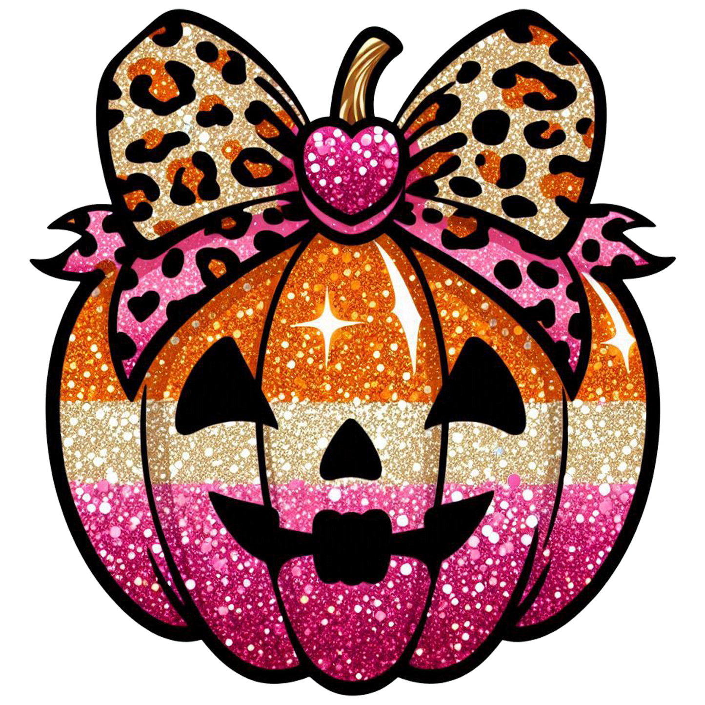 faux glitter tri color pumpkin dtf transfer