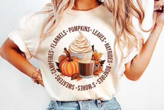 Fall pumpkin spice Dtf transfer