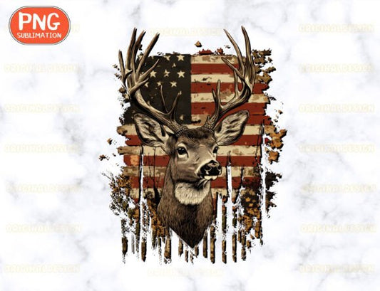 Buck & flag