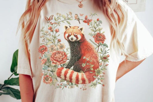 Floral red panda
