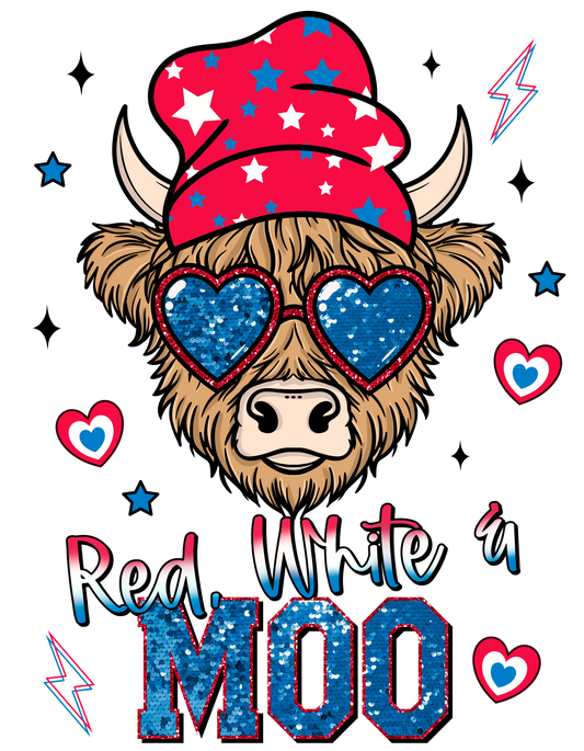 Red White & Moo with bonus pocket dtf transfer