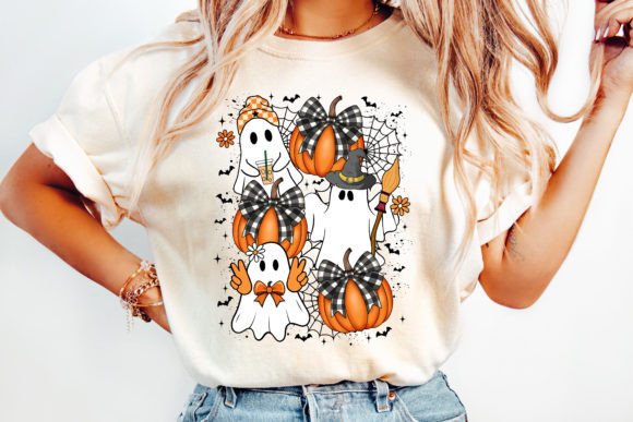 Pumpkins and cute ghosts Dtf transfer