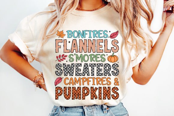 Bonfires pumpkins dtf transfer