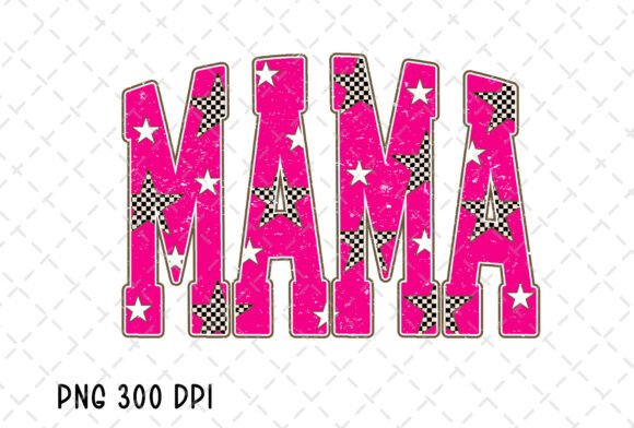 Hot pink star Mama Uv DECAL (4IN)