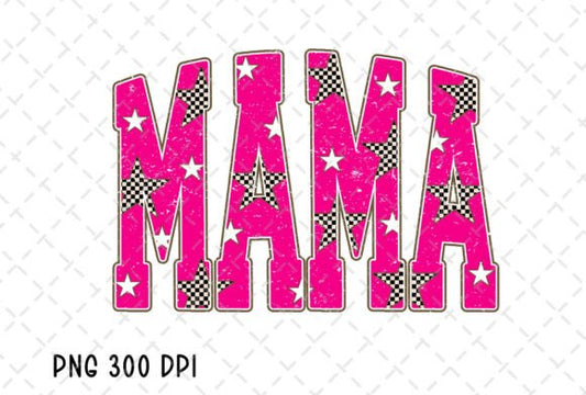 Hot pink star Mama Uv DECAL (4IN)