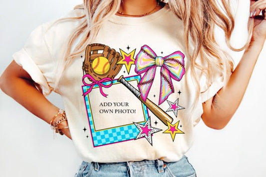 Retro SOFTBALL baseball frame dtf transfer