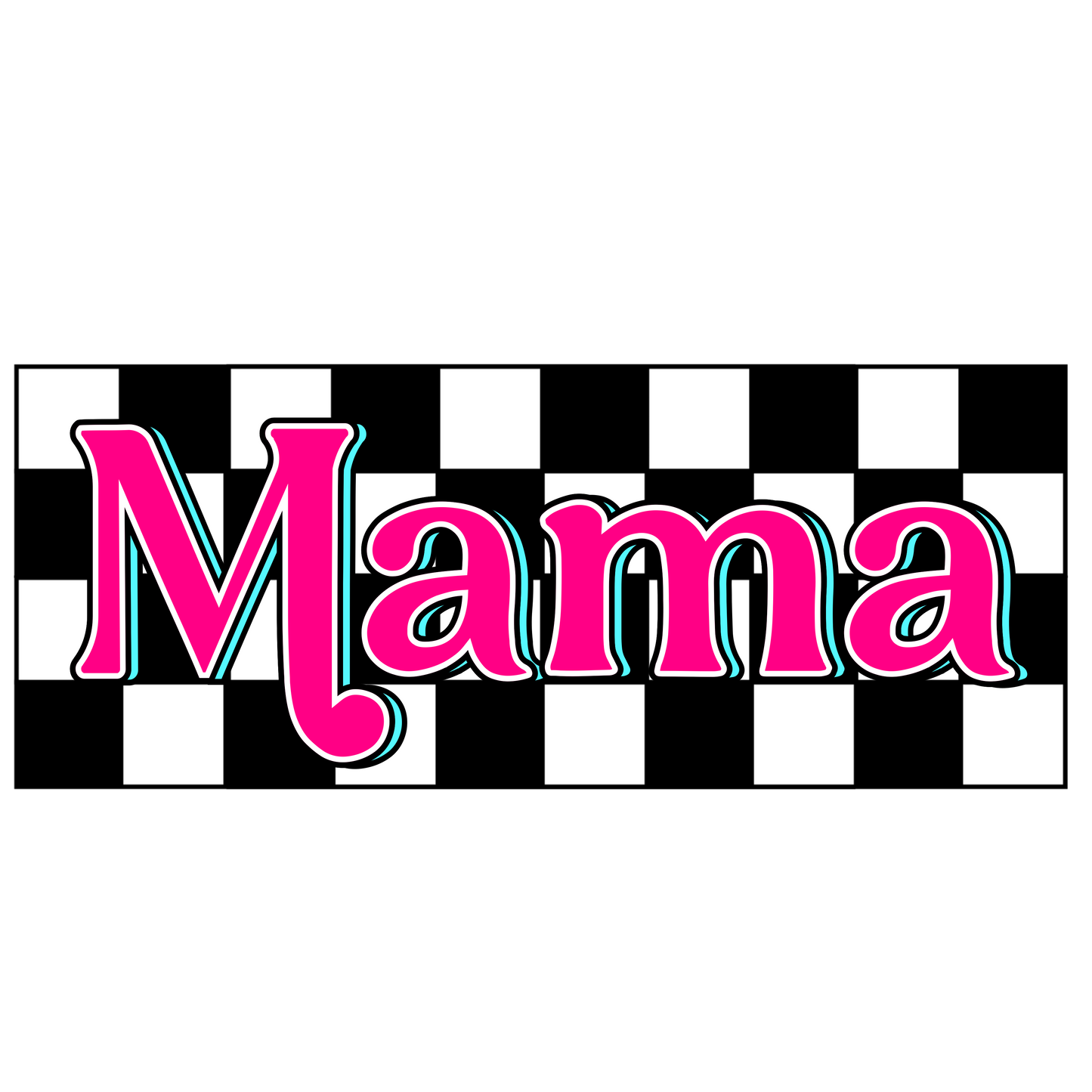 Mama checkered dtf transfer