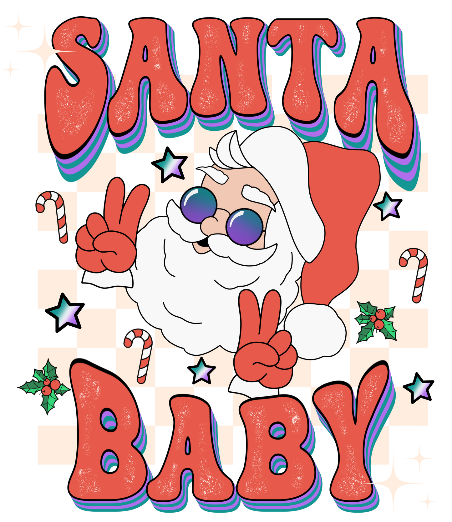 Santa baby dtf transfer