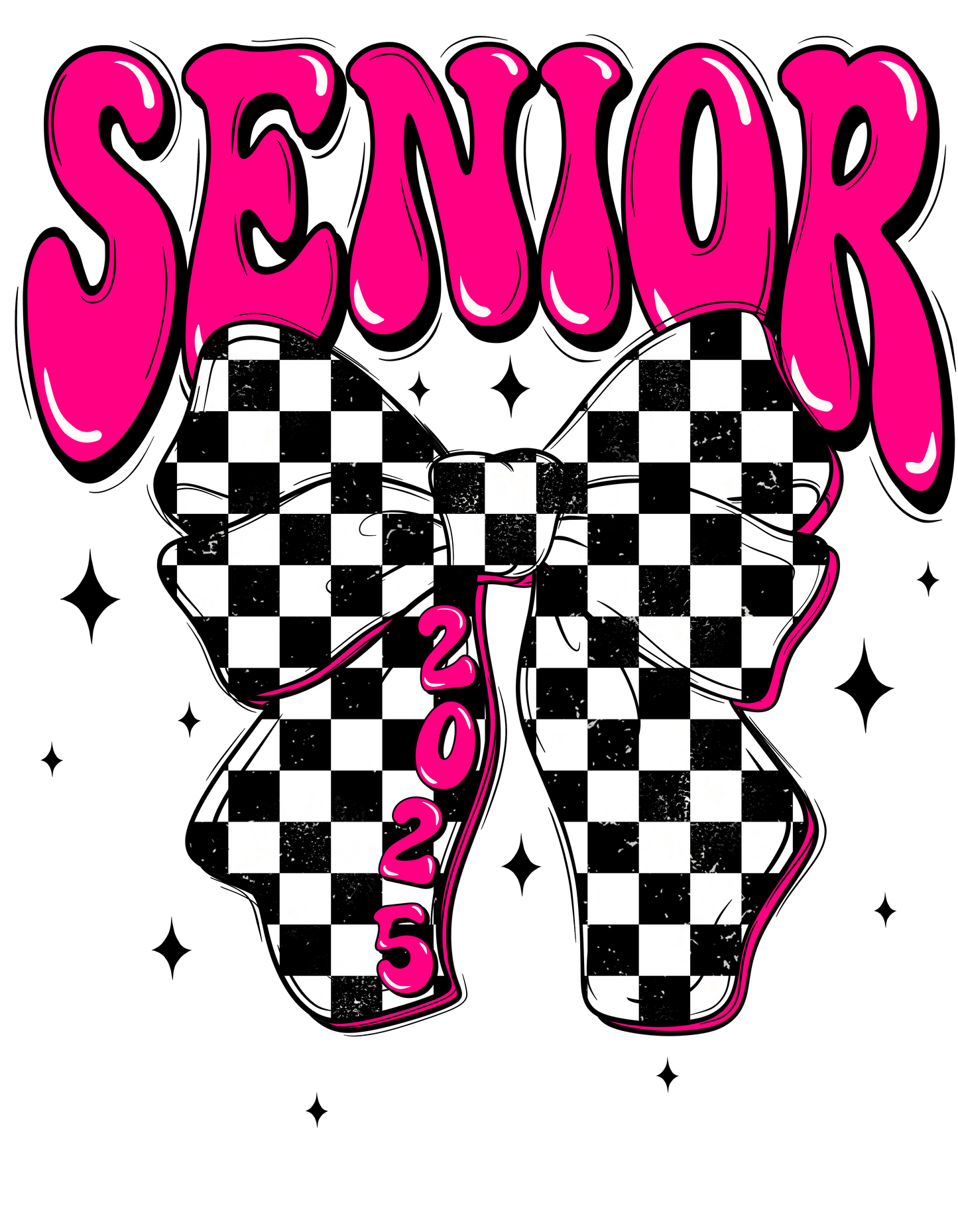 PINK/BLACK senior dtf transfer
