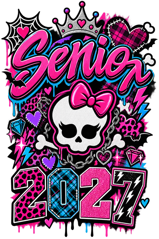 Skull Monster high Senior 2027 DTF transfer