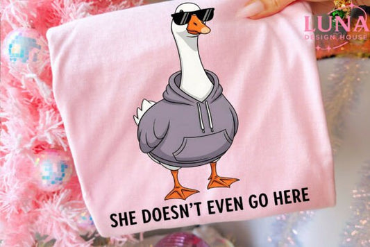 She doesn't even go here dtf transfer