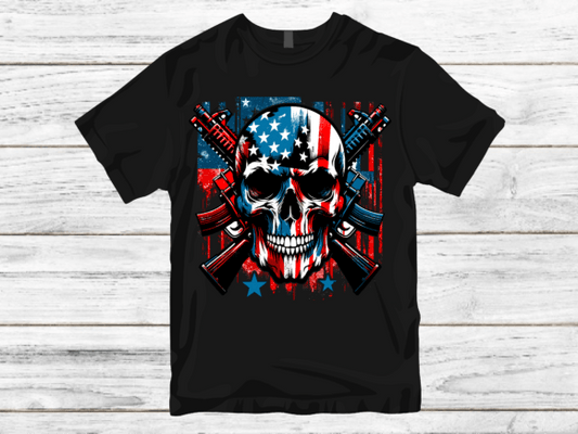 Skull with flags