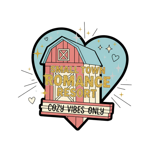 Small town romance resort Uv DECAL (4in)