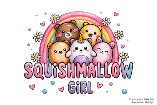 Squishmallow girl dtf transfer