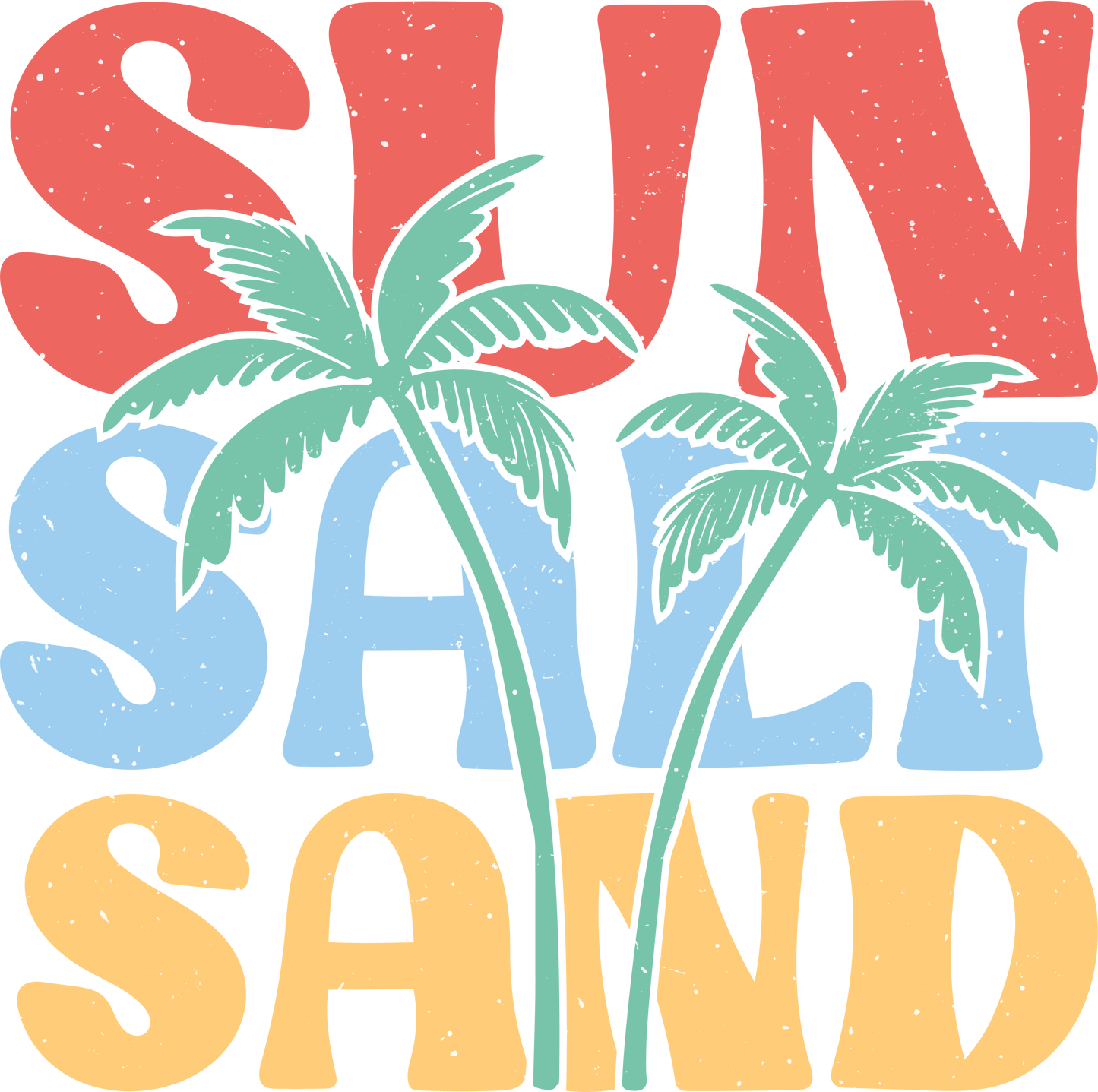 Distressed sun salt sand dtf transfer