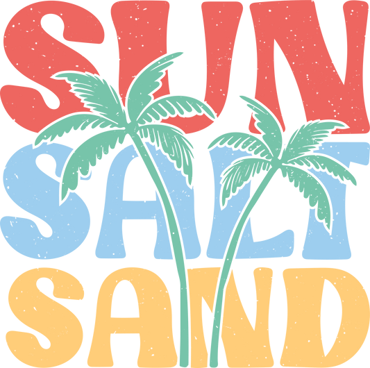 Distressed sun salt sand dtf transfer