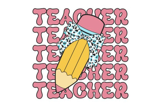 Pink teacher dtf TRANSFER