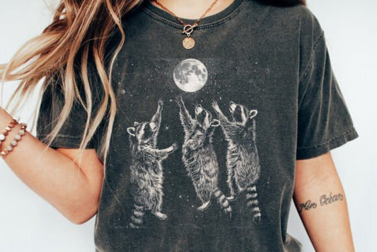 Raccoons and the moon