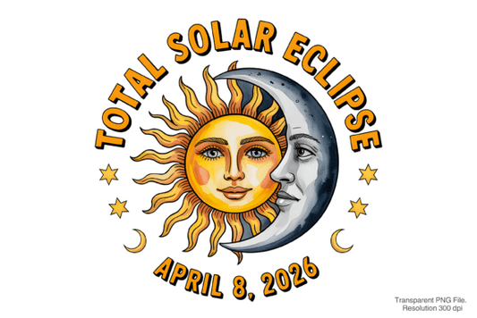 Solar eclipse April 8th 2026 dtf transfer