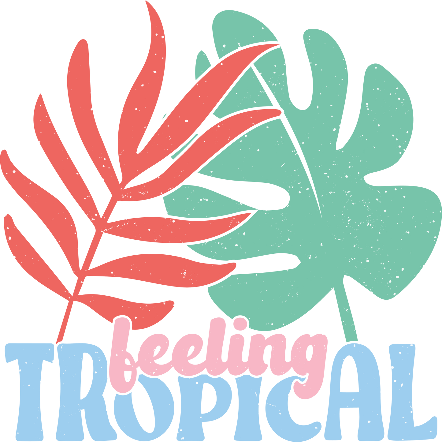 Distressed feeling tropical dtf transfer