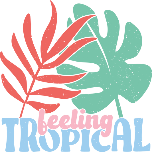 Distressed feeling tropical dtf transfer