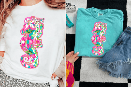 Tropical Floral Seahors e