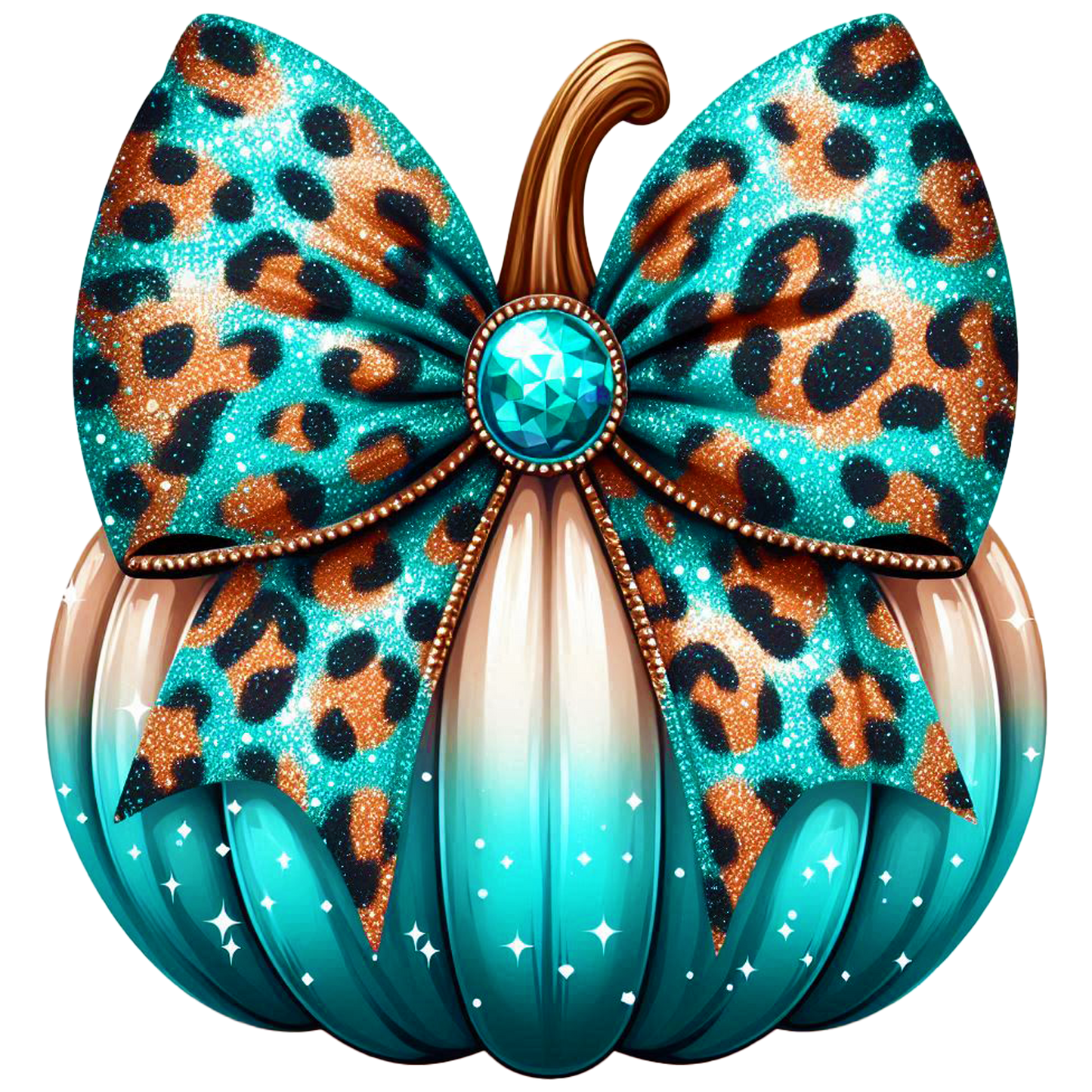 coquette turquoise pumpkin dtf transfer