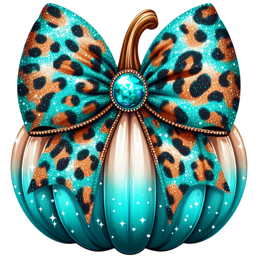 coquette turquoise pumpkin dtf transfer