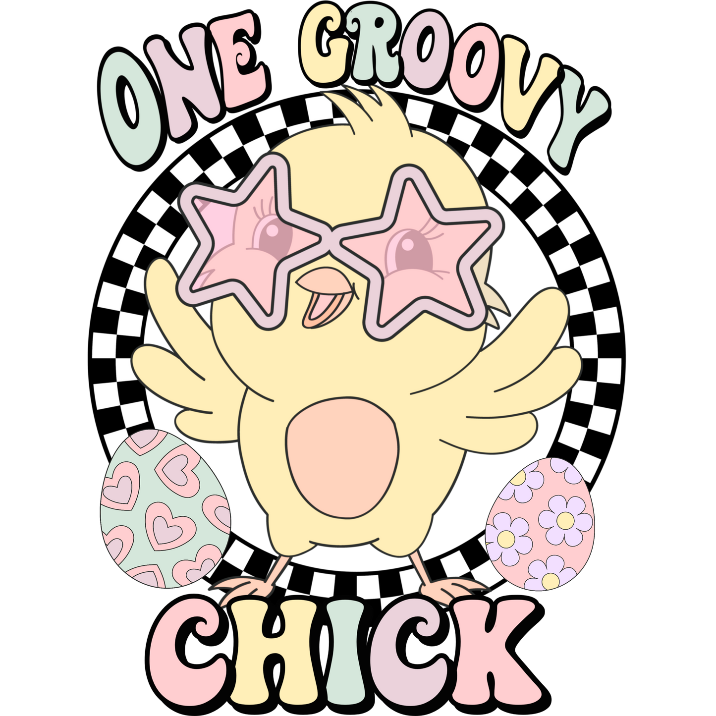 one groovy chick dtf transfer