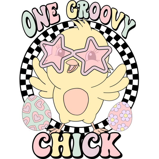 one groovy chick dtf transfer