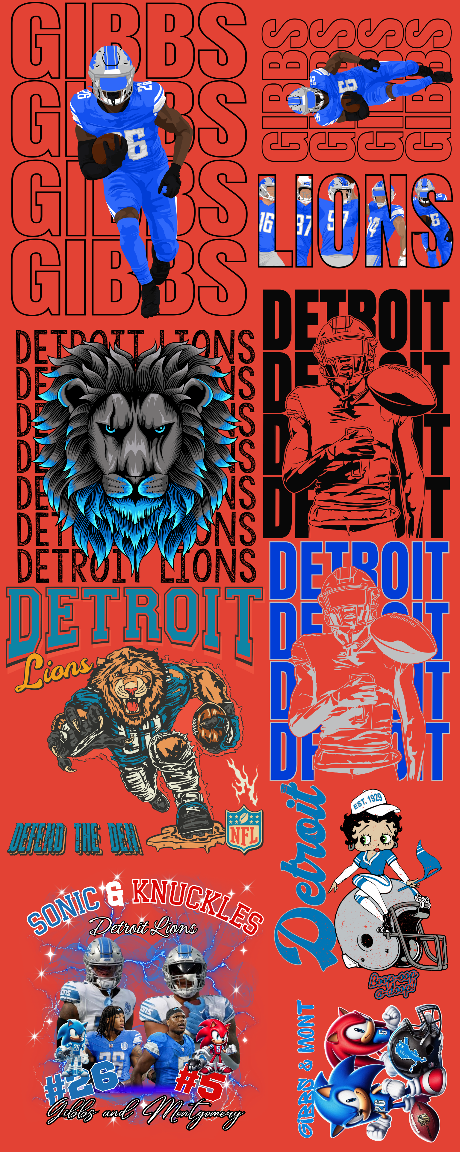 16x40 Pre made gang sheet lions 🦁 #9 – Hur&Co.