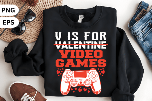 V is for video games ❤️dtf transfer