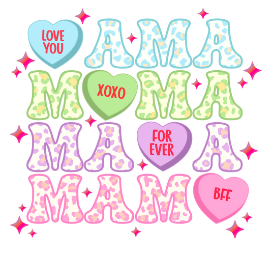 valentine mama candy hearts dtf transfer