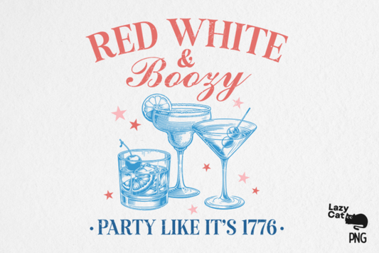 Red white & boozy dtf TRANSFER