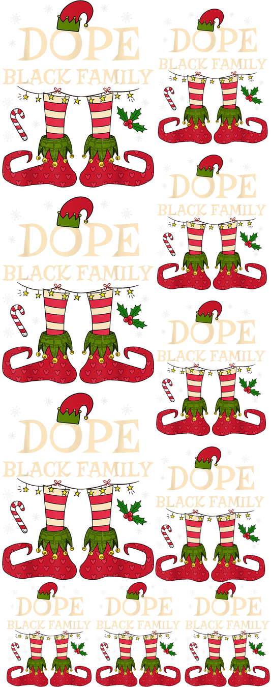 Pre-made Christmas Sheet #02 Dope Black Family set Gang Sheet 16x40