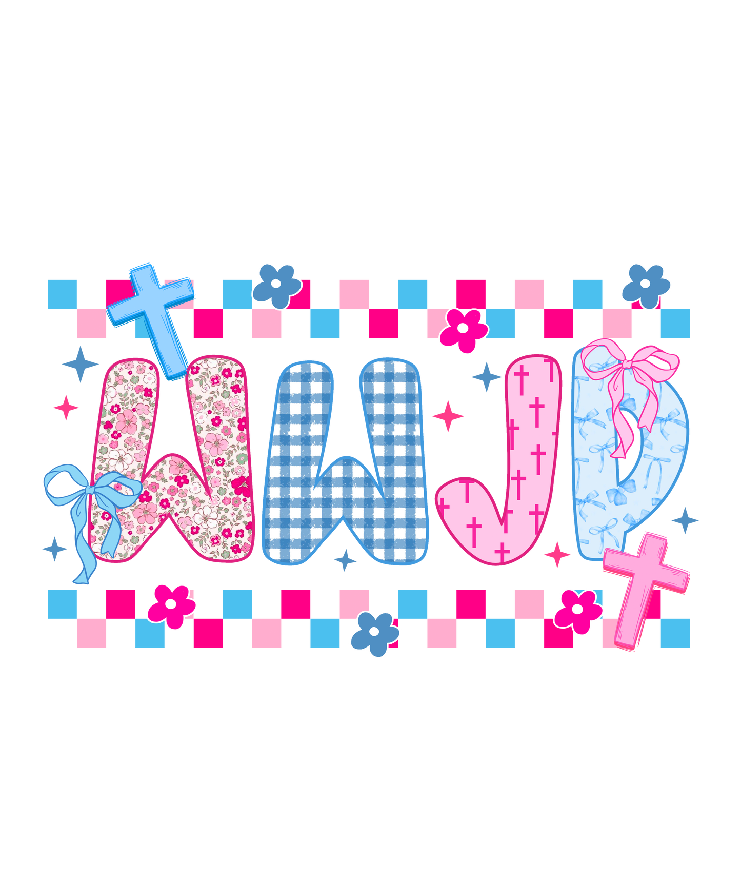 WWJD colorful dtf transfer