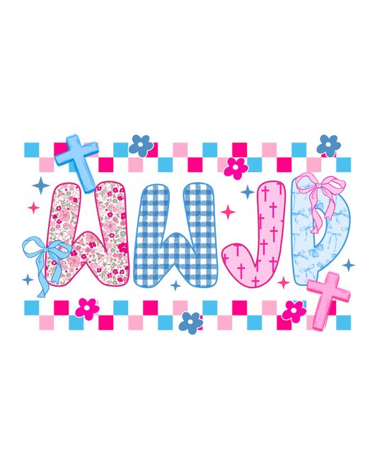 WWJD colorful dtf transfer