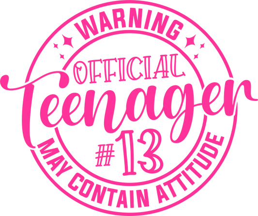Official Teenager HOT pink Dtf transfer